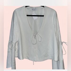 Derek Lam Elegant White Women's Top with Tie Details